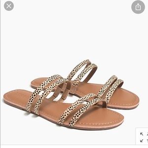 NWOT J Crew calf hair seaside slide sandals